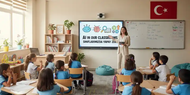 Teacher using AI in classrooms to support safe learning in a Turkish school