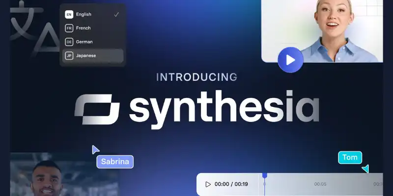 Synthesia AI avatars creating multilingual video presentation – best invideo AI alternative for tutorials
