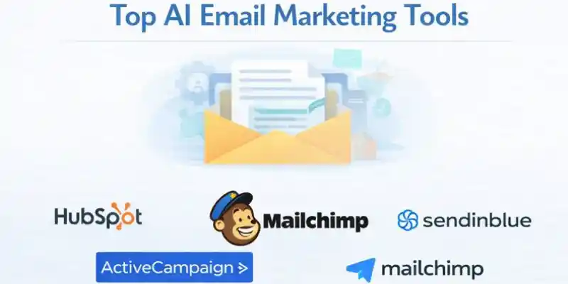 top AI email marketing tools: HubSpot, ActiveCampaign, Mailchimp, and Sendinblue