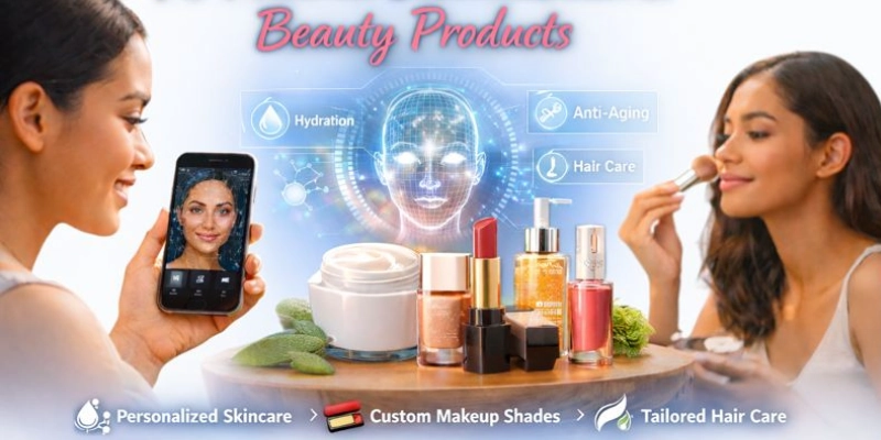 AI in beauty products for personalized customization of skincare and makeup.