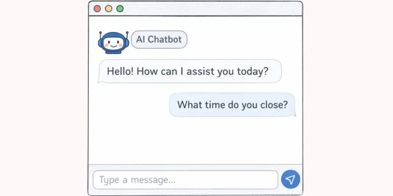 Basic AI chatbot interface with a user interaction
