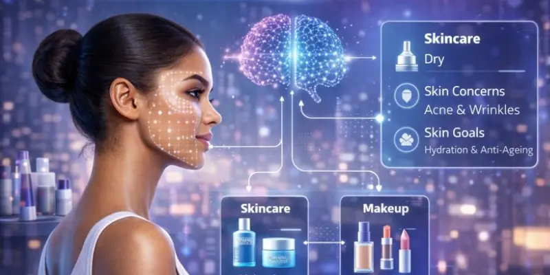 .AI-driven skincare analysis highlighting concerns and product recommendations."