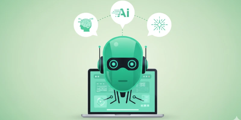 China's AI Giants: AI agent illustration with tech icons