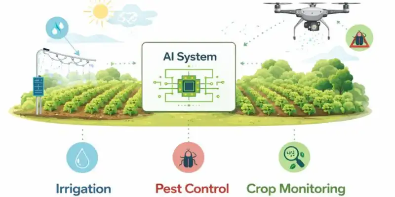 AI in agriculture with drones, sensors, and renewable energy for sustainability
