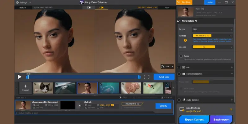 Upscaling blurry AI generated videos