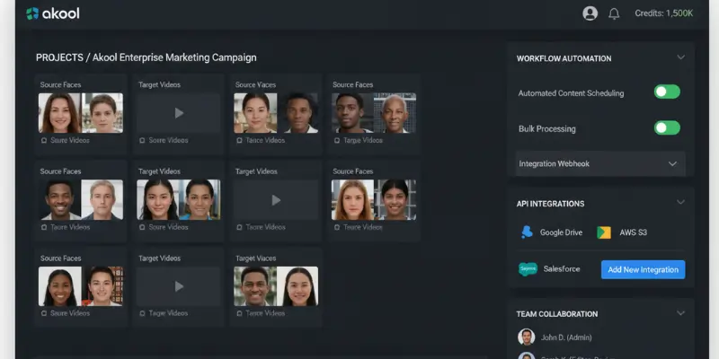  Akool enterprise dashboard for large-scale face swap workflows