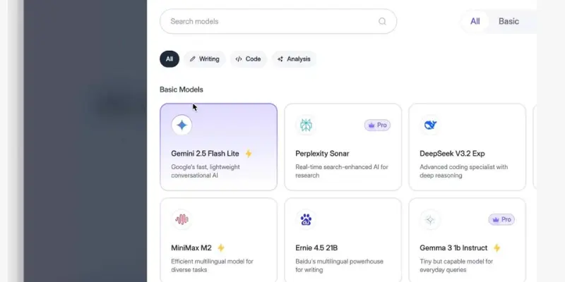 Aymo AI dashboard with multi-model chat interface