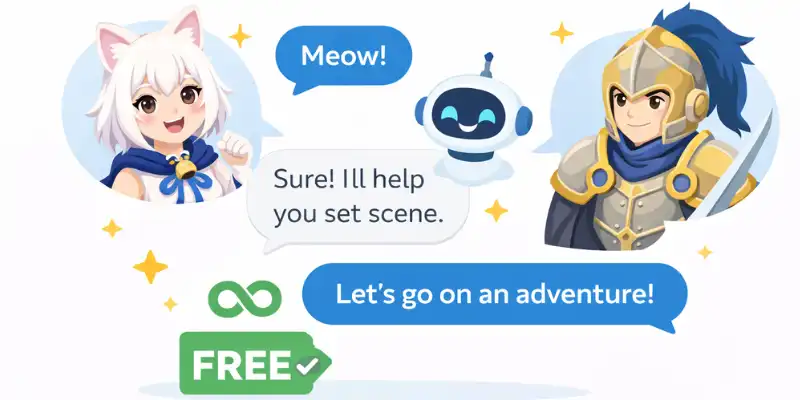  Character AI alternatives roleplay illustration with anime character and fantasy hero chat
