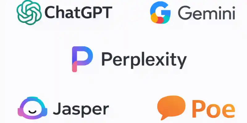  ChatGPT Gemini and Perplexity logos representing Claude AI alternatives