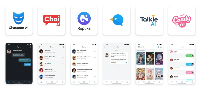 Top Poly AI alternatives app logos and screens
