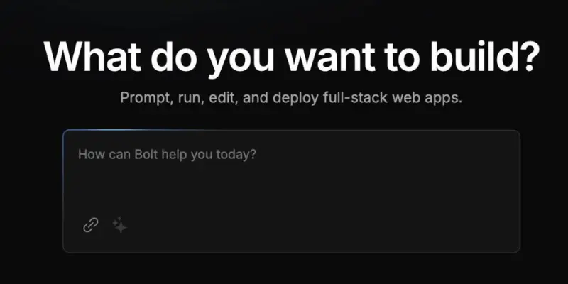 Bolt AI app builder interface before exploring bolt ai alternatives