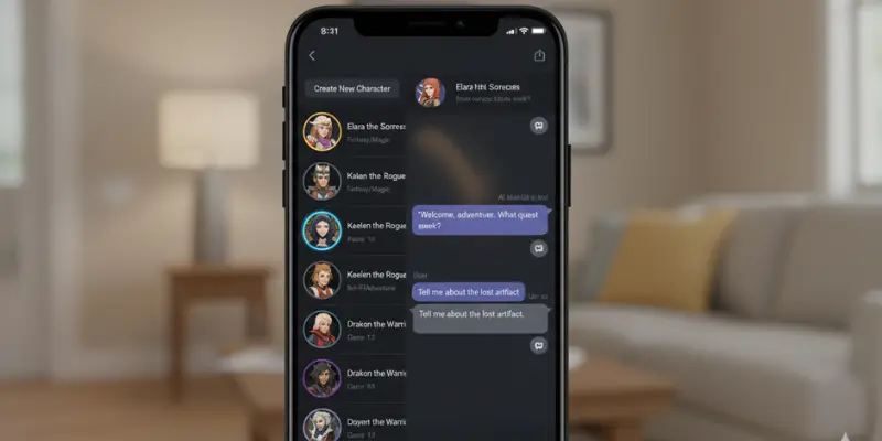  Botify AI mobile app with character chat screen, part of juicychat ai alternatives
