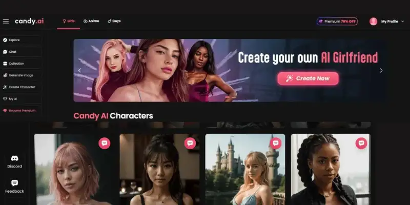 Candy AI image and video generation dashboard
