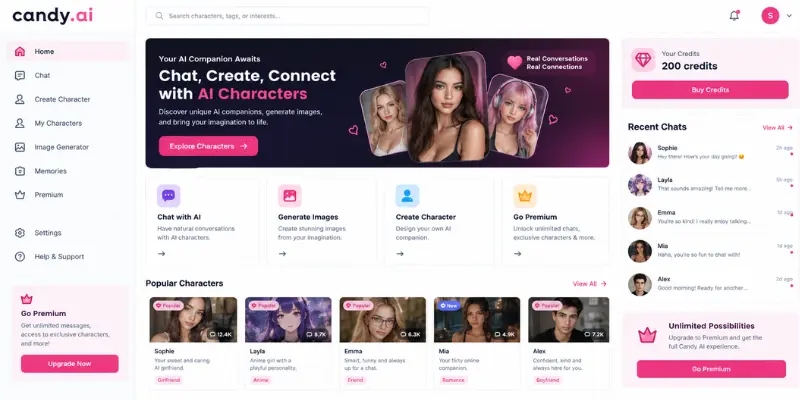 candy ai interface 