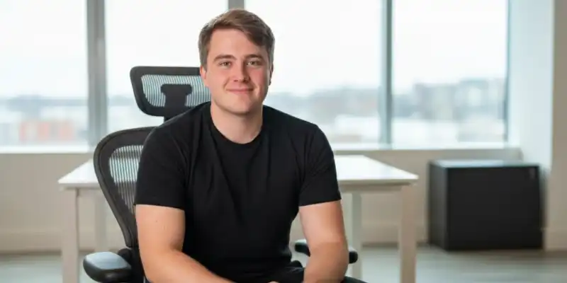 young man portrait - cozy setting - AI in workforce