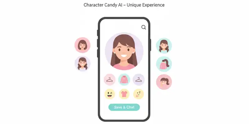 Character customization screen showing AI avatar, Candy AI alternative feature