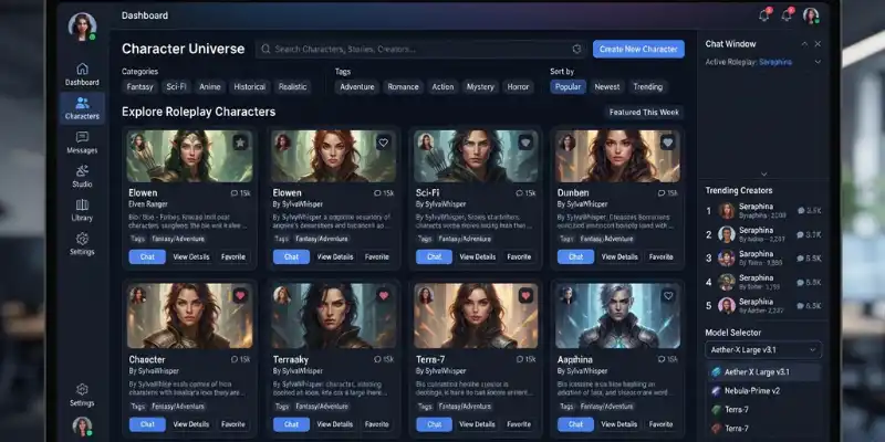 Crushon AI chat dashboard