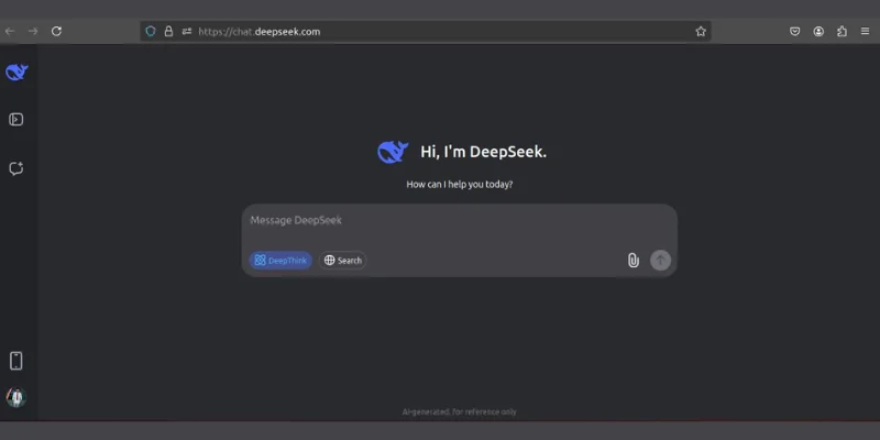 DeepSeek AI chatbot for reasoning, coding, and technical tasks.
