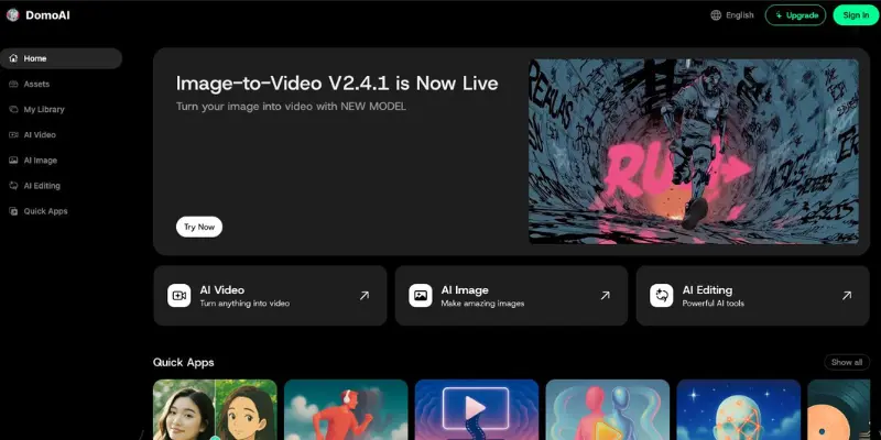 Domo AI motion control dashboard showing Pixverse alternative tool