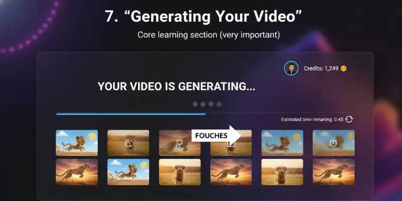  AI video generation process loading screen
