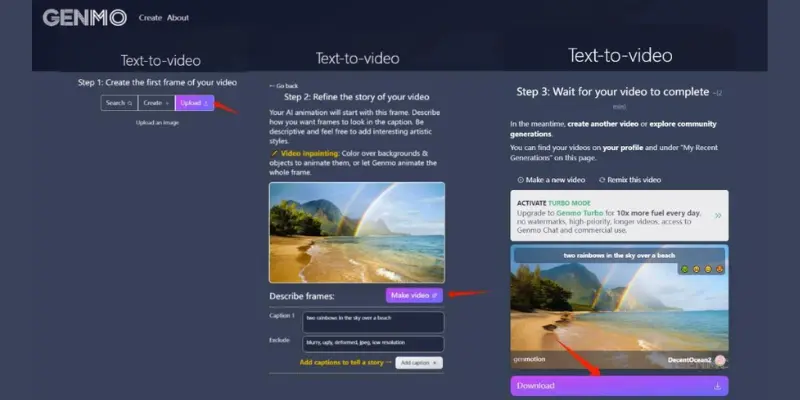  Genmo AI platform with text-to-video tools, a flexible luma ai alternatives choice for creators.
