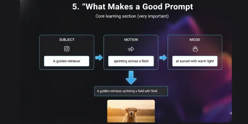 Good prompt example for MotionMuse AI video generation 
