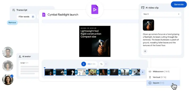  Google Veo scene creation unrestricted ai video generator
