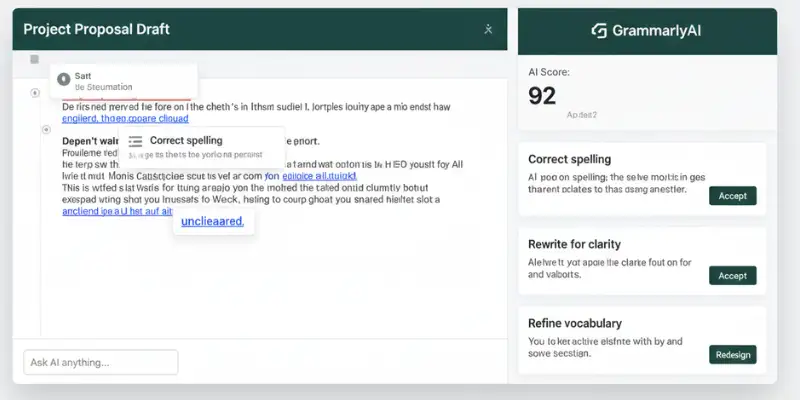 AI tools for students using Grammarly to improve writing, check grammar, and polish assignments professionally.