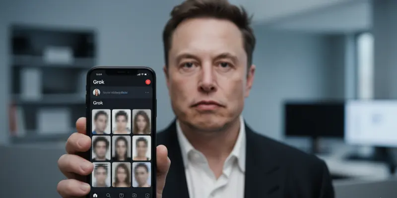 AI illustration showing X sexual deepfakes Grok detecting manipulated content.