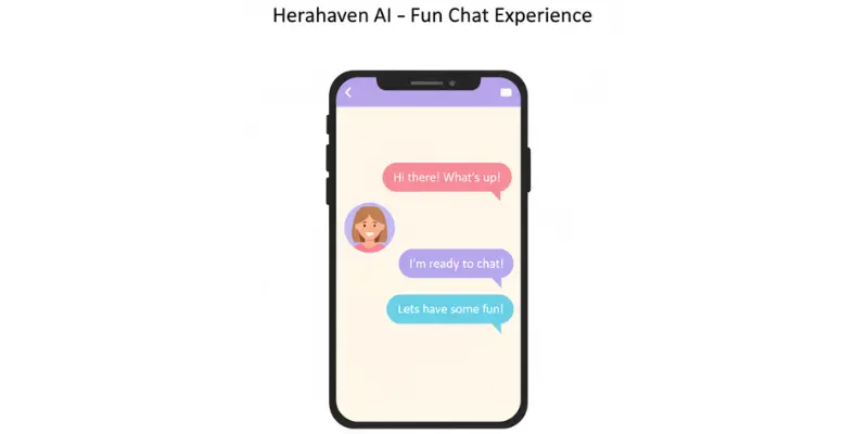  Colorful AI chat interface showing fun conversation, example of Candy AI alternatives