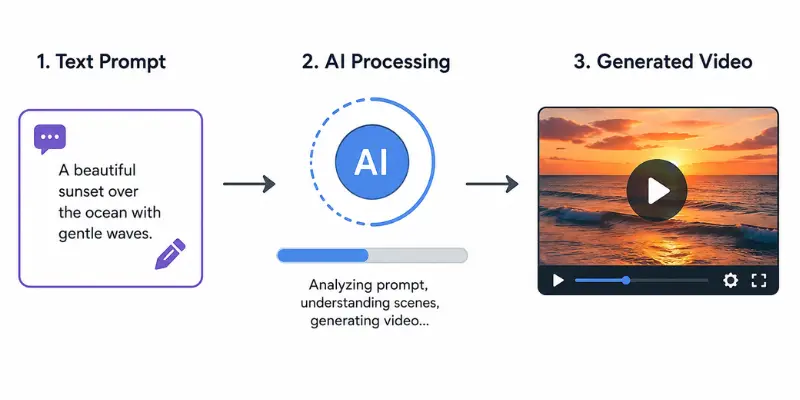 AI video generator workflow infographic