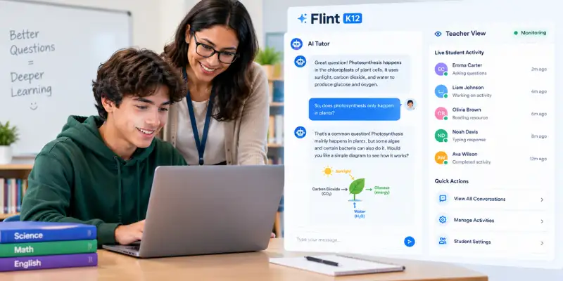  Student using Flint AI tutor with teacher oversight
