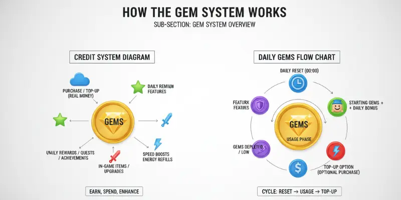  Unlucid AI gem system explained daily credits for AI video generation workflow
