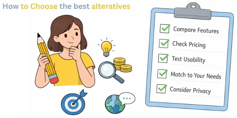 How to choose the best ChatGPT alternatives checklist illustration