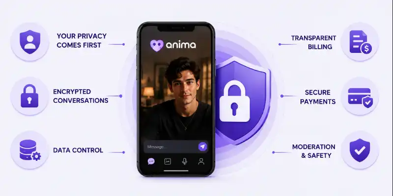 Anima AI privacy security and safety features
