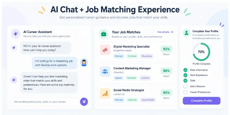 Jack and Jill AI Review 2026 job matching dashboard
