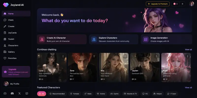 Joyland AI dashboard interface