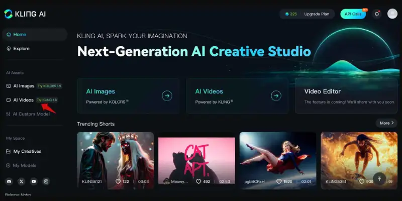 kling ai video interface-vidu ai alternatives