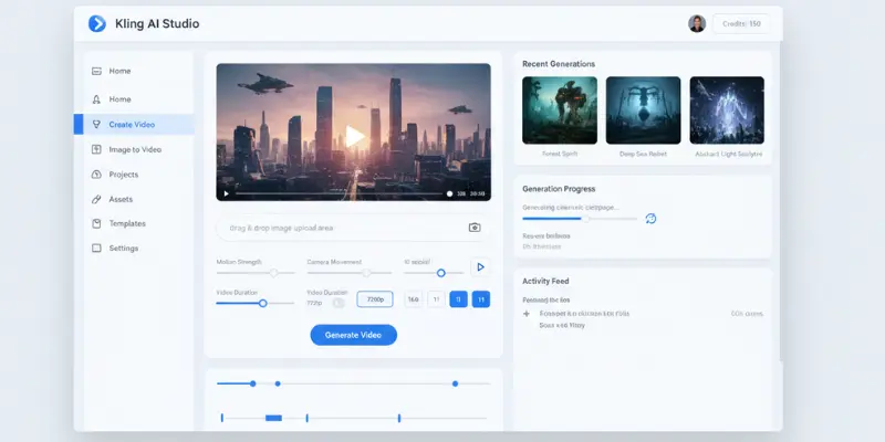Kling AI video generator dashboard

