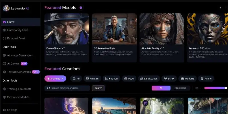 Leonardo AI dashboard for image-to-video creation