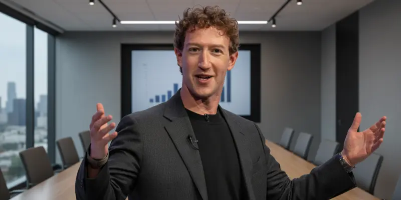 Mark Zuckerberg at Meta AI Investment event.