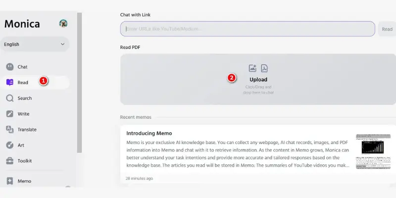 Monica AI dashboard used as a Poe AI alternative
