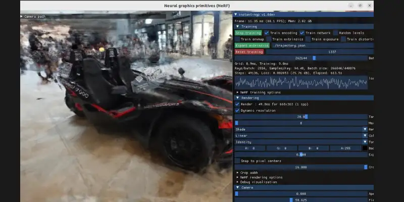  Instant NeRF 3D rendering interface, an advanced luma ai alternatives tool for realistic 3D capture.