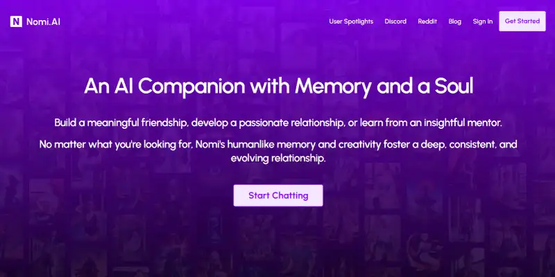 nomi ai interface