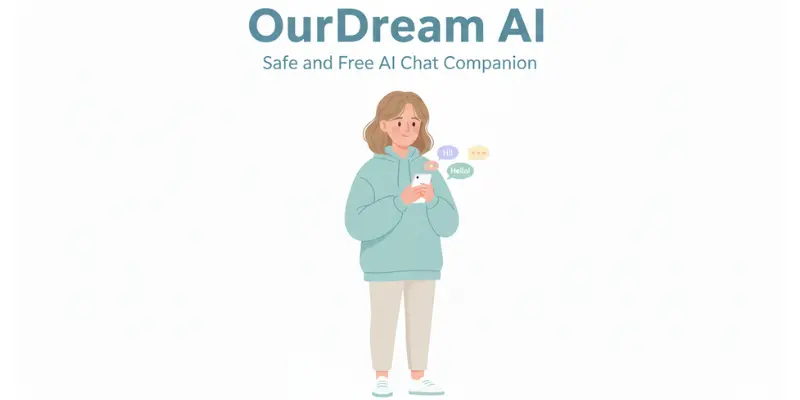  Friendly AI companion chatting on phone, illustrating OurDream AI Candy AI alternative