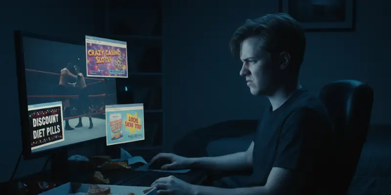 WatchWrestling AI review showing user frustration with popup ads while streaming wrestling online

