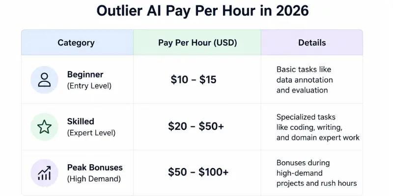 Outlier AI pay rates and earnings review