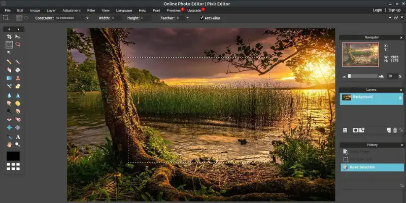pixlr ai interface (photopea alternatives)