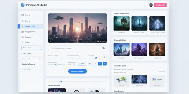 PixVerse AI dashboard interface