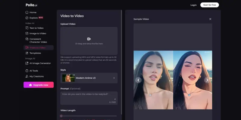 Pollo AI image to video example for Pixverse alternative users
